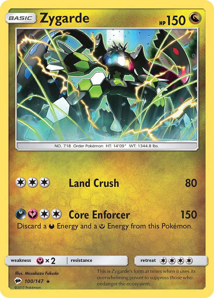 Zygarde 100/169 — Burning Shadows (English Pokémon TCG card)