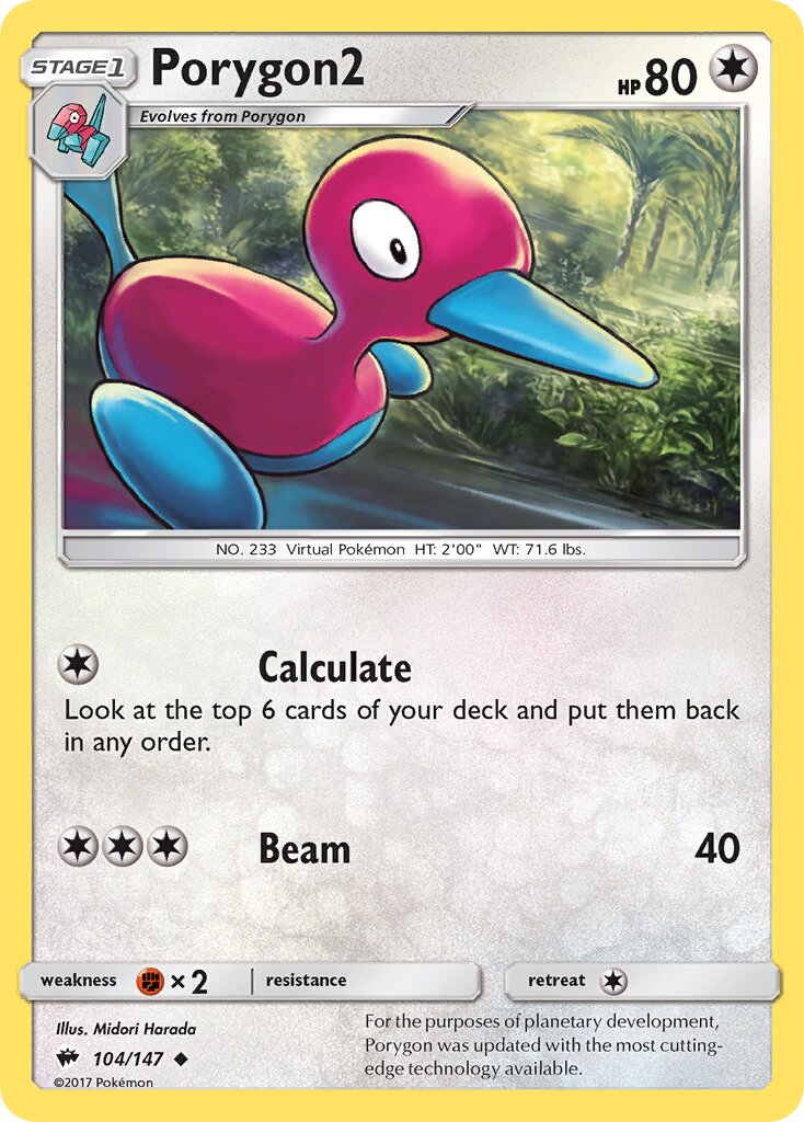 Porygon2 104/169 — Burning Shadows (English Pokémon TCG card)