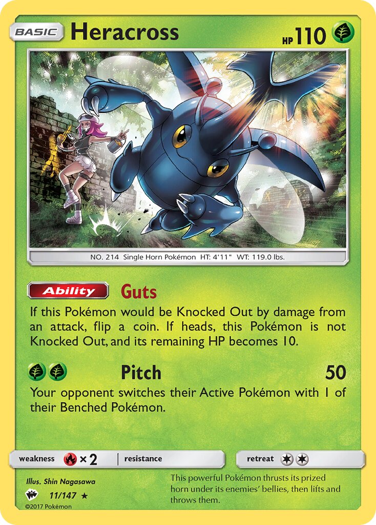 Heracross 011/169 — Burning Shadows (English Pokémon TCG card)