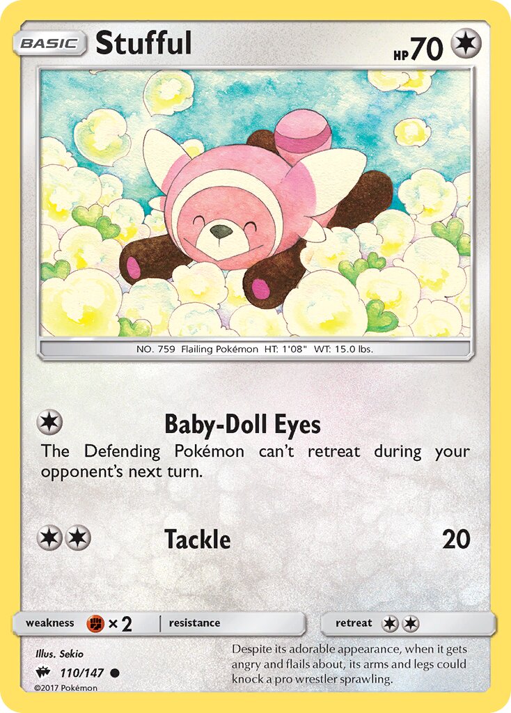 Stufful 110/169 — Burning Shadows (English Pokémon TCG card)