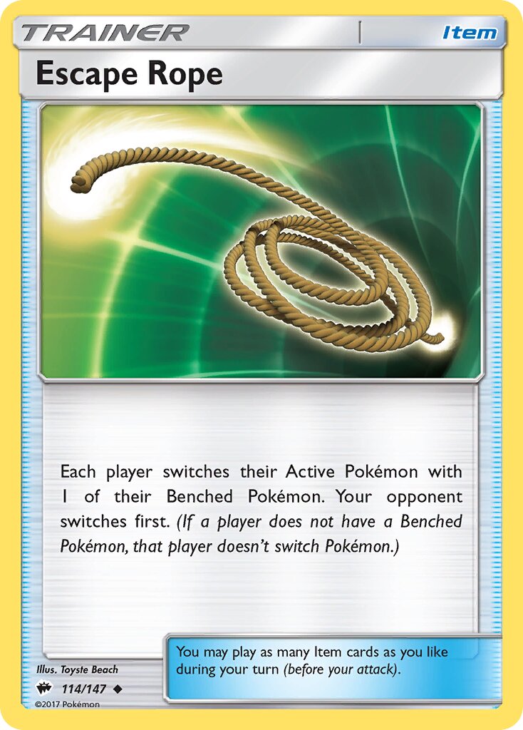 Escape Rope 114/169 — Burning Shadows (English Pokémon TCG card)