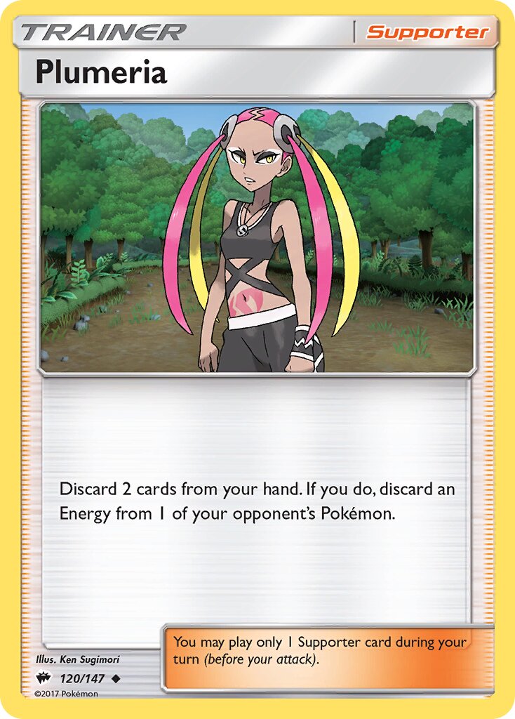 Plumeria 120/169 — Burning Shadows (English Pokémon TCG card)