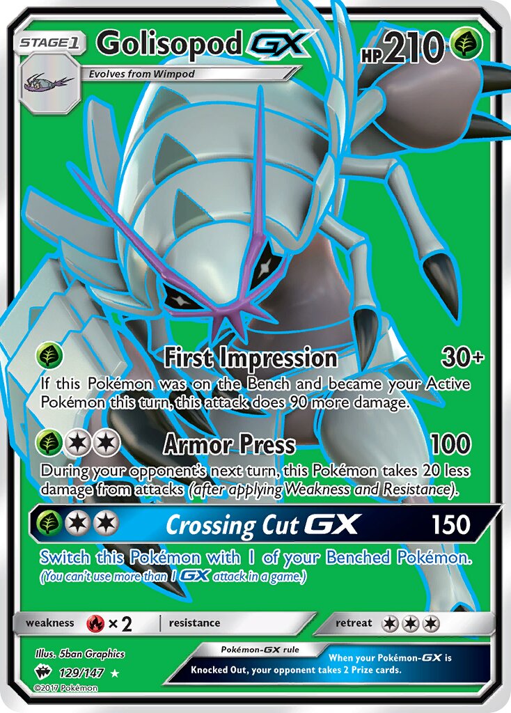 Golisopod-GX 129/169 — Burning Shadows (English Pokémon TCG card)