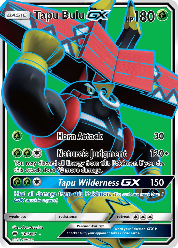 Tapu Bulu-GX 130/169 — Burning Shadows (English Pokémon TCG card)