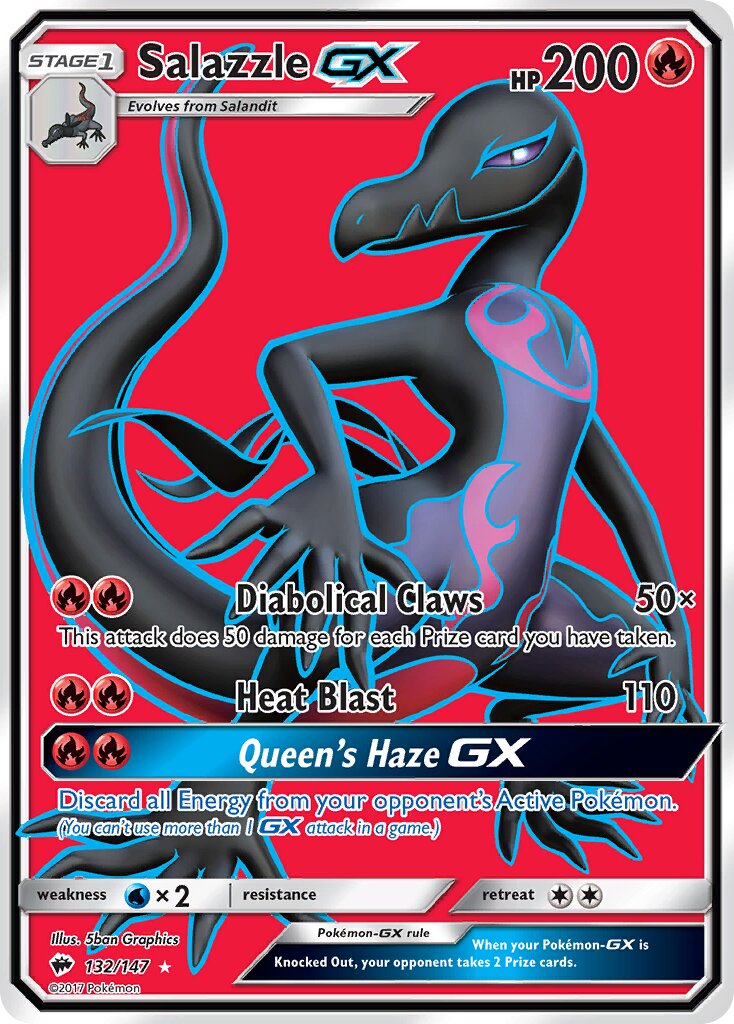 Salazzle-GX 132/169 — Burning Shadows (English Pokémon TCG card)