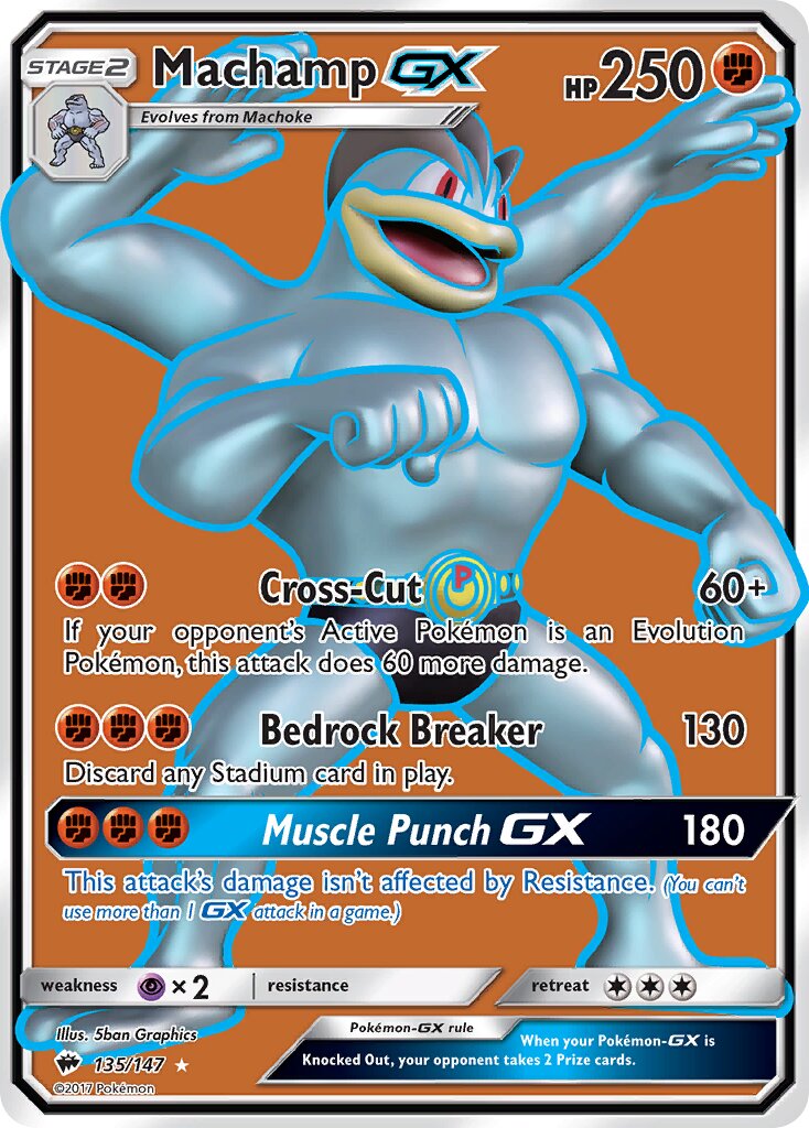 Machamp-GX 135/169 — Burning Shadows (English Pokémon TCG card)