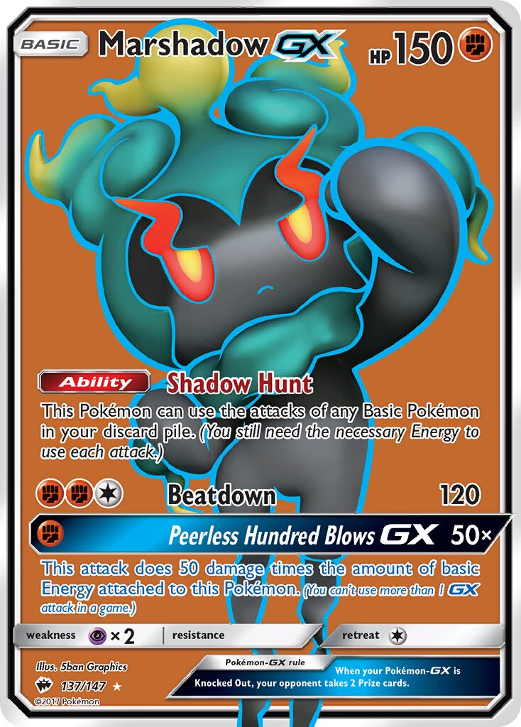 Marshadow-GX 137/169 — Burning Shadows (English Pokémon TCG card)
