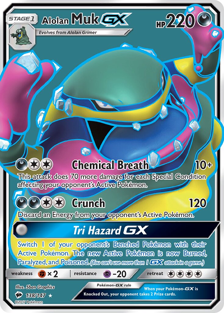 Alolan Muk-GX 138/169 — Burning Shadows (English Pokémon TCG card)