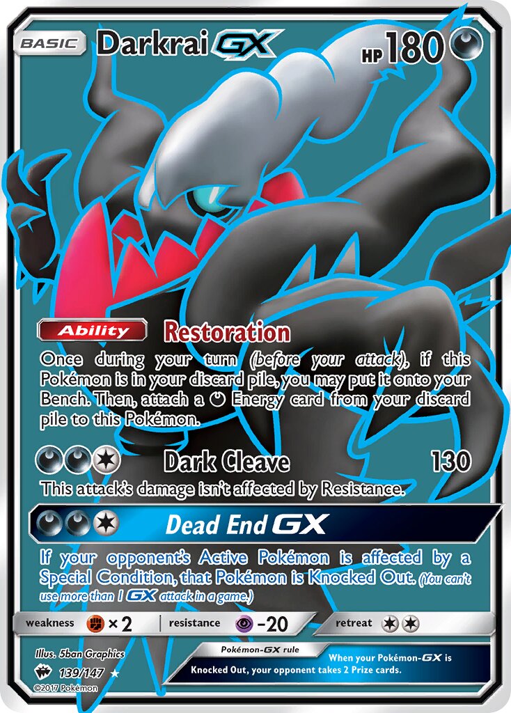 Darkrai-GX 139/169 — Burning Shadows (English Pokémon TCG card)