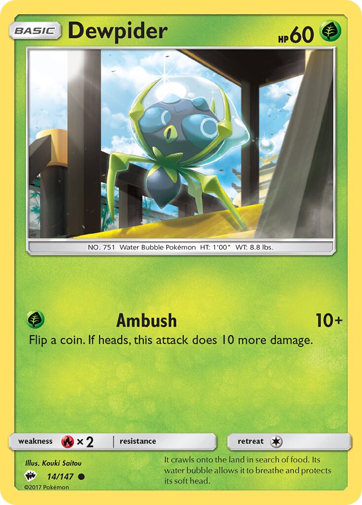 Dewpider 014/169 — Burning Shadows (English Pokémon TCG card)