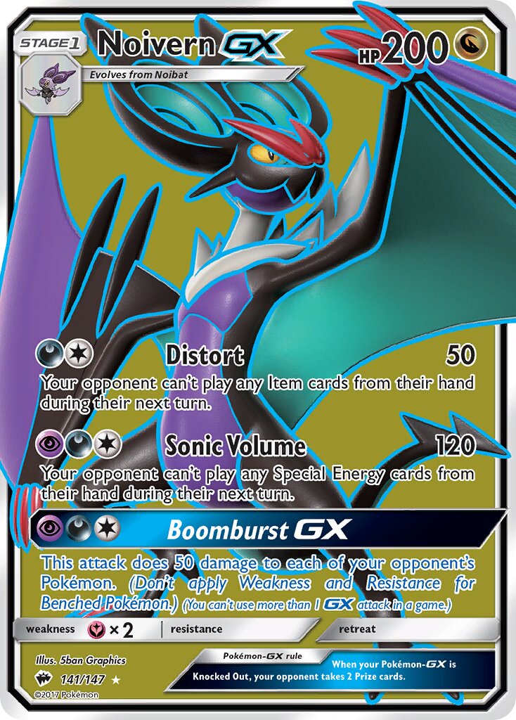 Noivern-GX 141/169 — Burning Shadows (English Pokémon TCG card)
