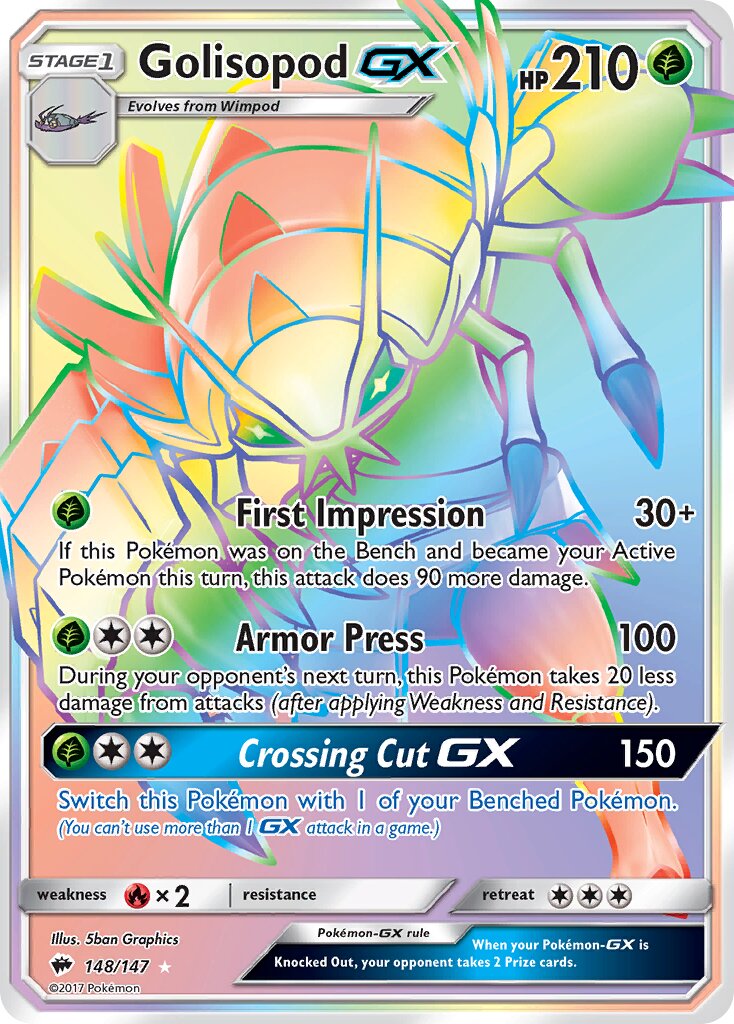 Golisopod-GX 148/169 — Burning Shadows (English Pokémon TCG card)