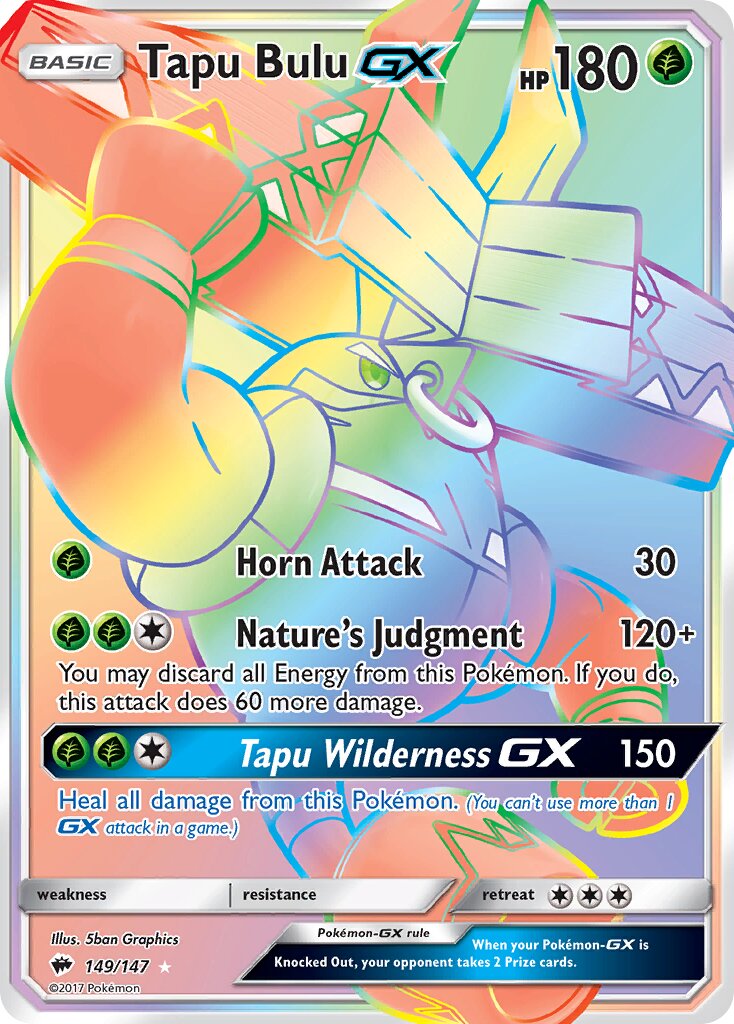 Tapu Bulu-GX 149/169 — Burning Shadows (English Pokémon TCG card)
