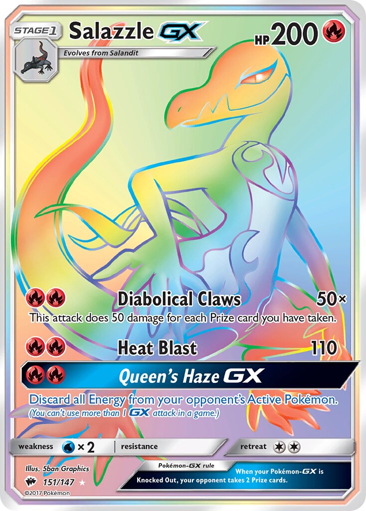 Salazzle-GX 151/169 — Burning Shadows (English Pokémon TCG card)