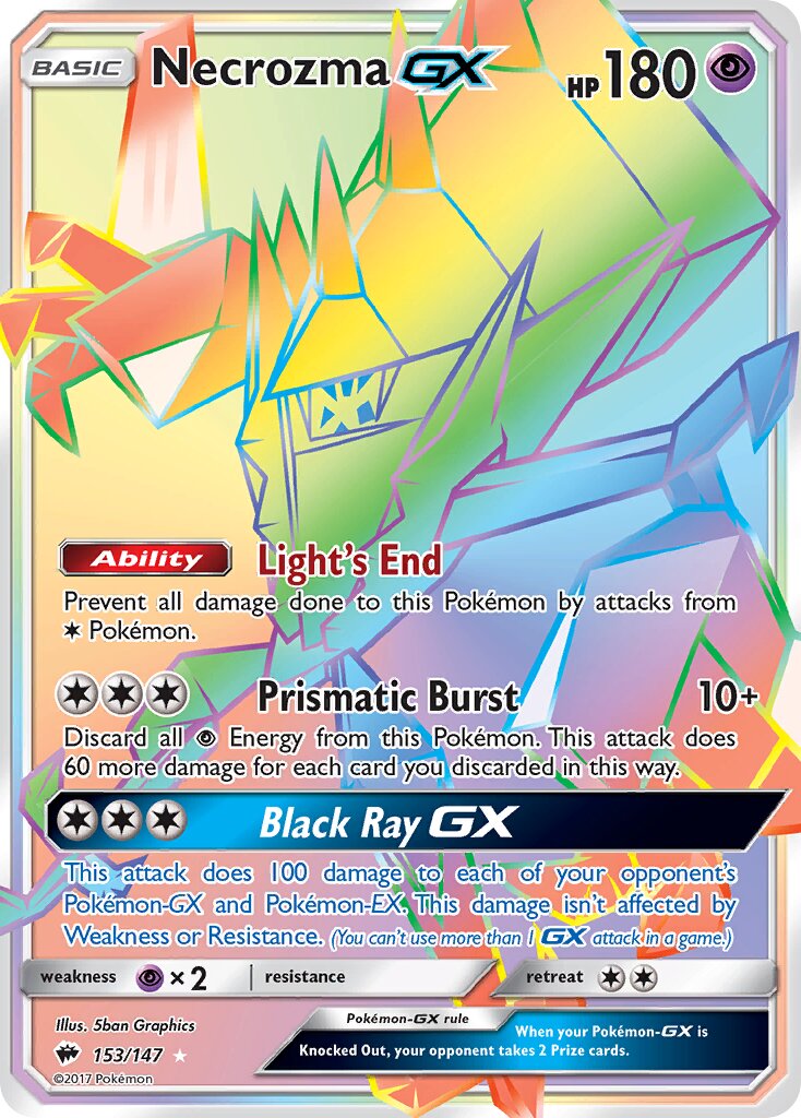 Necrozma-GX 153/169 — Burning Shadows (English Pokémon TCG card)