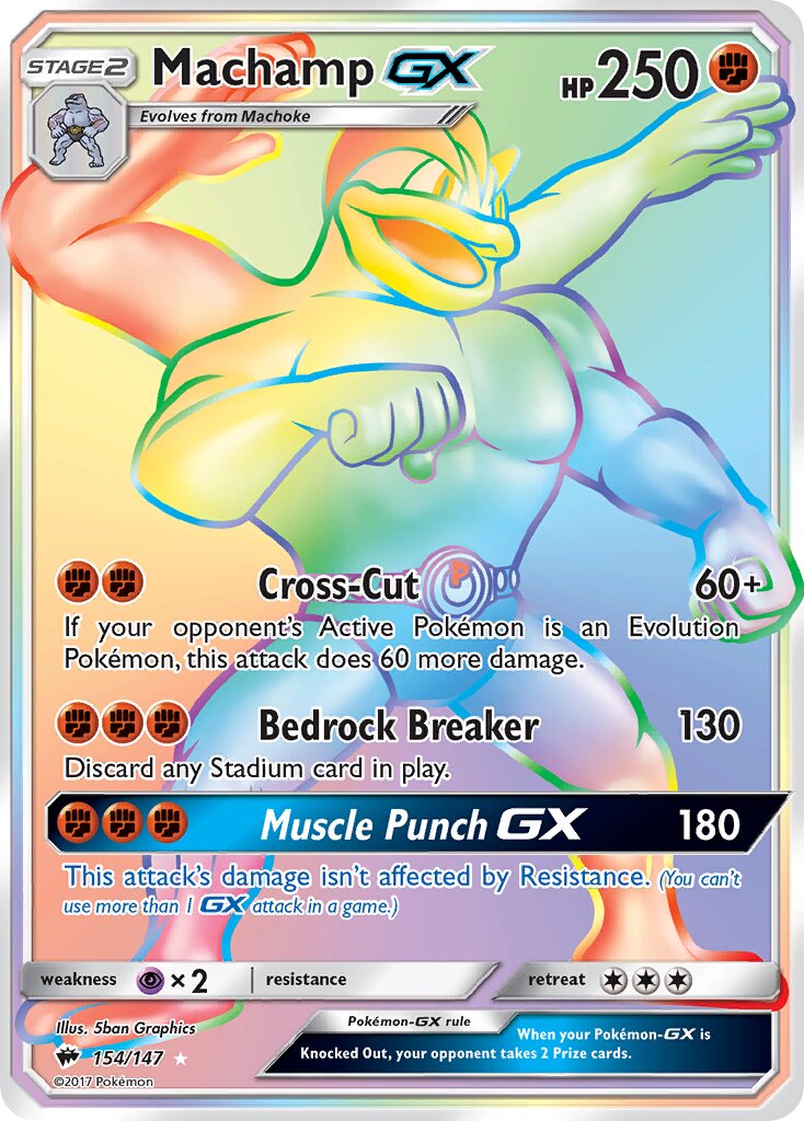 Machamp-GX 154/169 — Burning Shadows (English Pokémon TCG card)