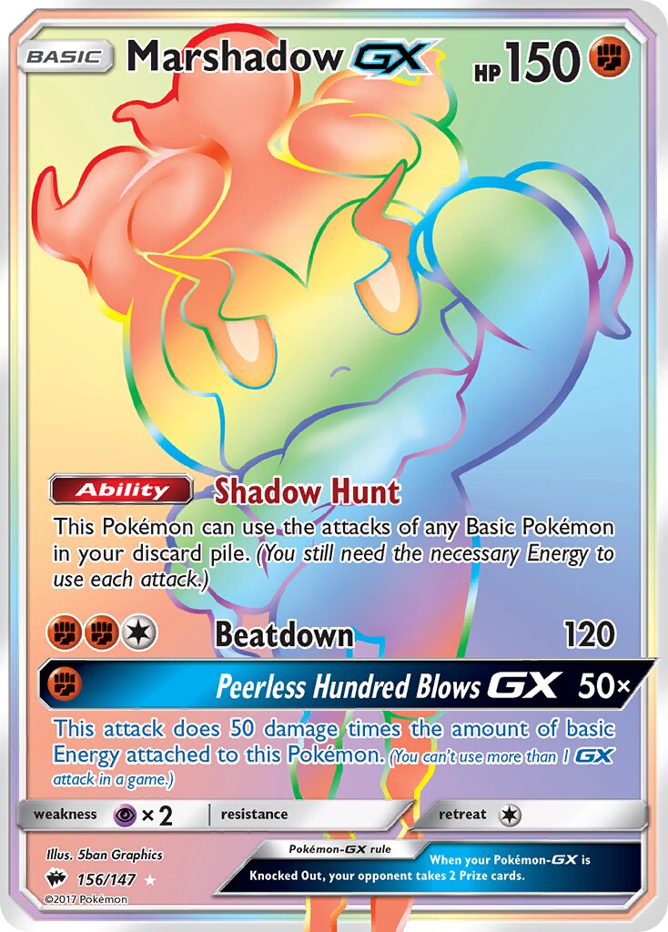 Marshadow-GX 156/169 — Burning Shadows (English Pokémon TCG card)
