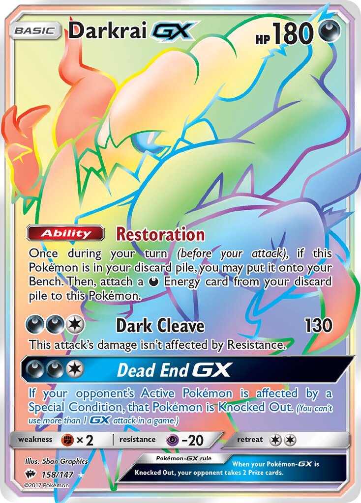 Darkrai-GX 158/169 — Burning Shadows (English Pokémon TCG card)