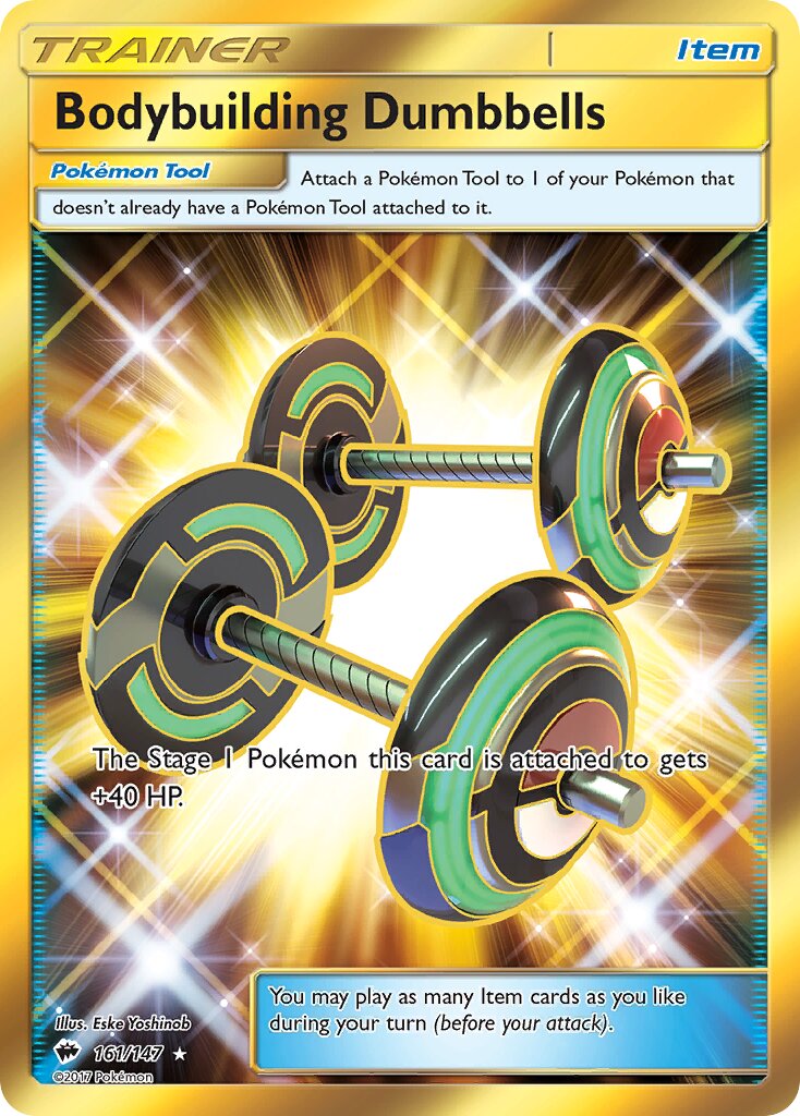 Bodybuilding Dumbbells 161/169 — Burning Shadows (English Pokémon TCG card)