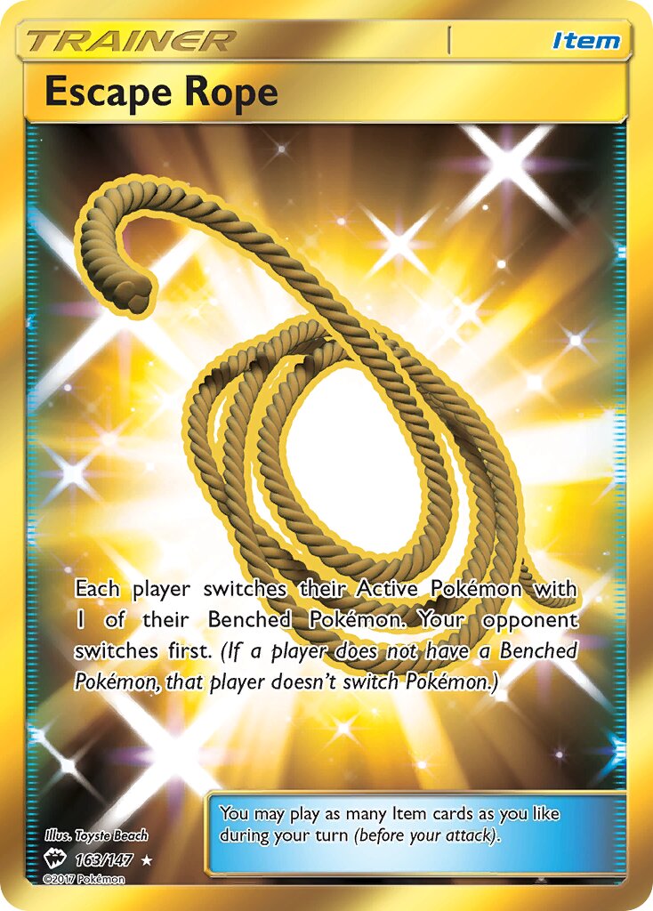 Escape Rope 163/169 — Burning Shadows (English Pokémon TCG card)