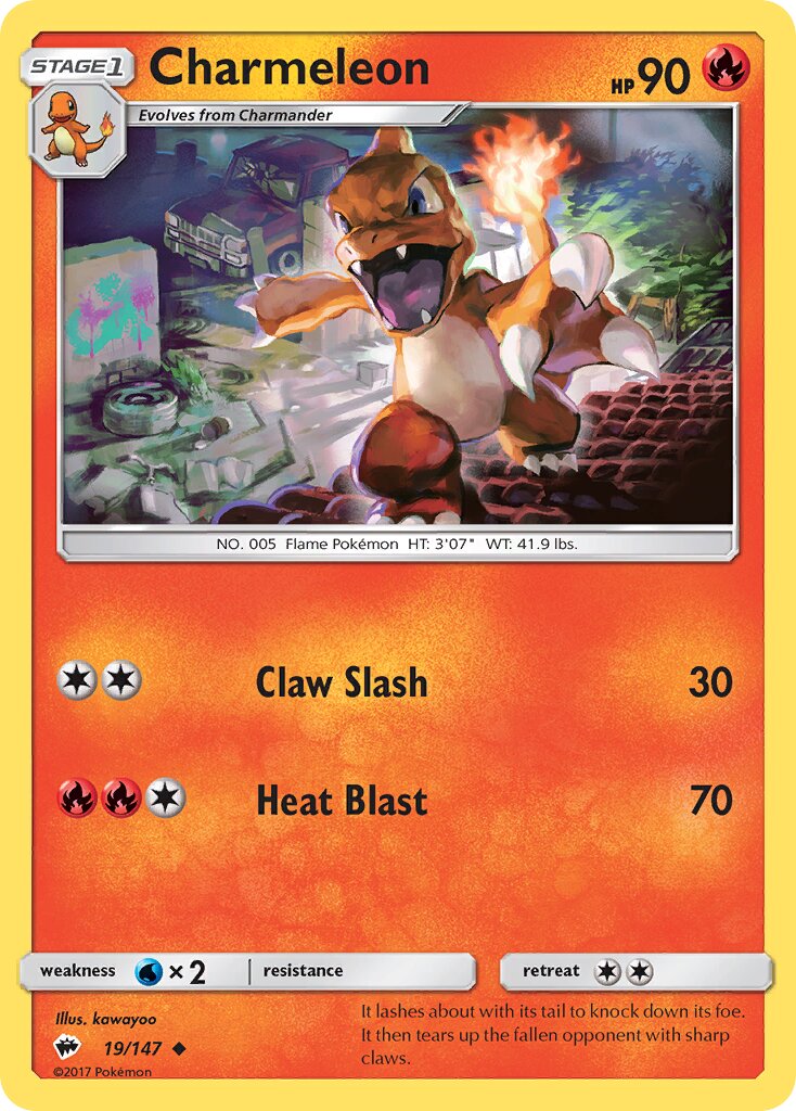 Charmeleon 019/169 — Burning Shadows (English Pokémon TCG card)