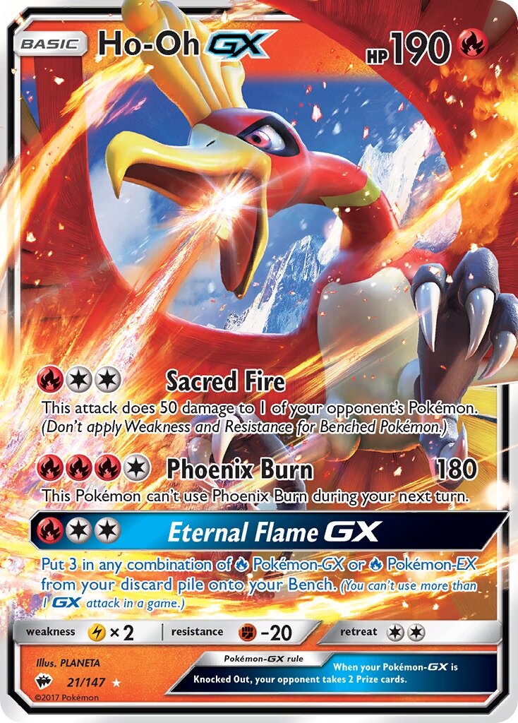 Ho-Oh-GX 021/169 — Burning Shadows (English Pokémon TCG card)
