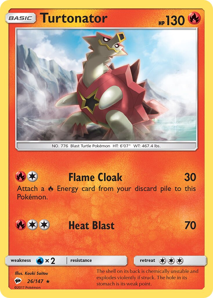 Turtonator 026/169 — Burning Shadows (English Pokémon TCG card)