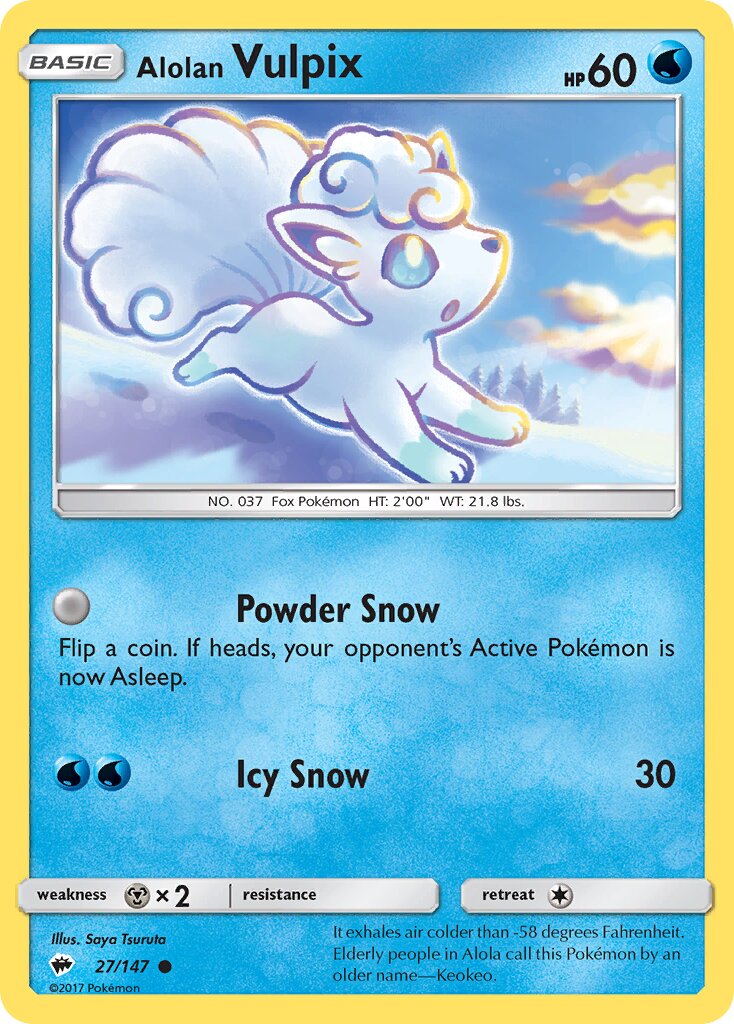 Alolan Vulpix 027/169 — Burning Shadows (English Pokémon TCG card)