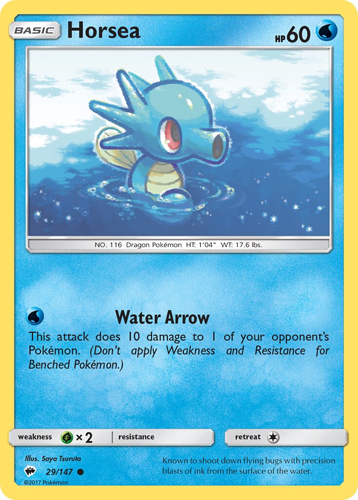 Horsea 029/169 — Burning Shadows (English Pokémon TCG card)