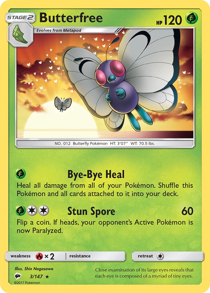 Butterfree 003/169 — Burning Shadows (English Pokémon TCG card)