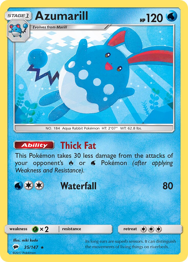 Azumarill 035/169 — Burning Shadows (English Pokémon TCG card)