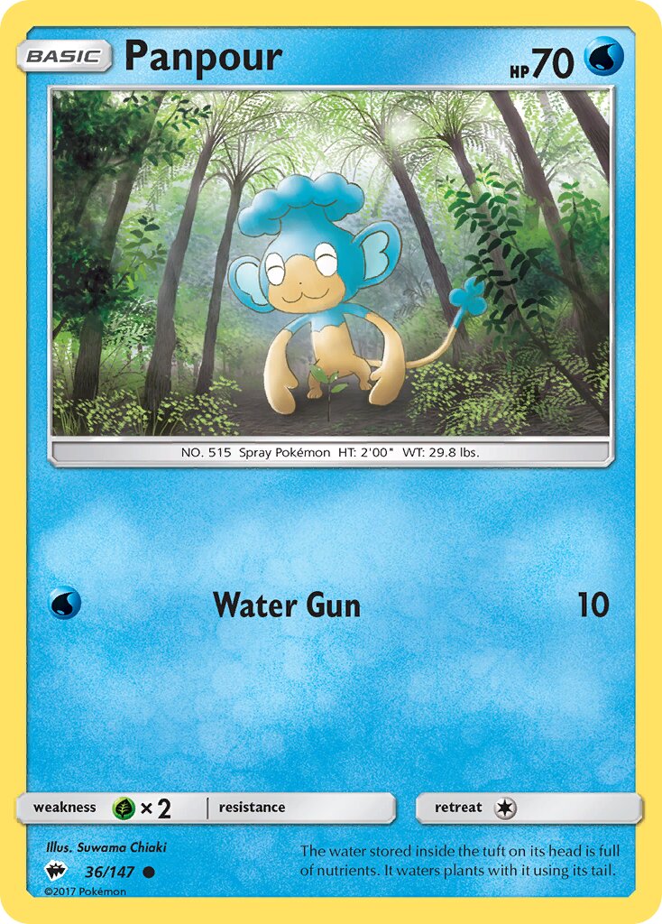 Panpour 036/169 — Burning Shadows (English Pokémon TCG card)