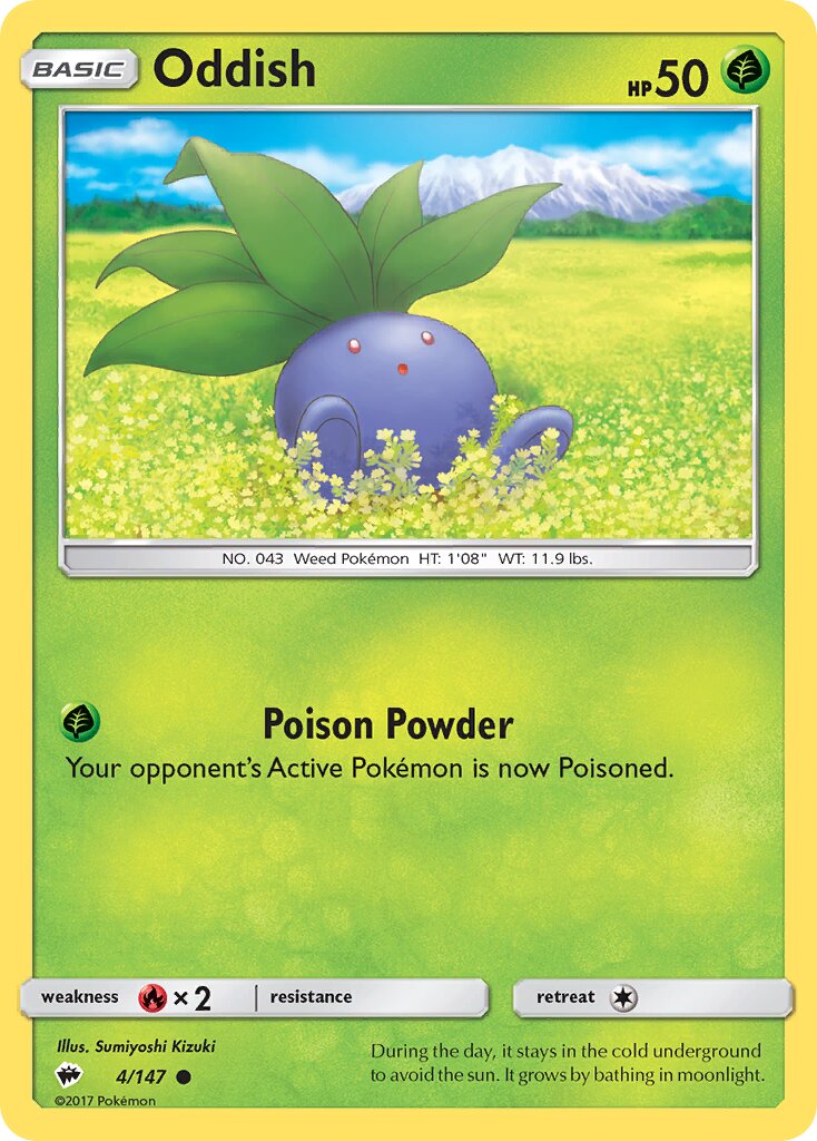 Oddish 004/169 — Burning Shadows (English Pokémon TCG card)