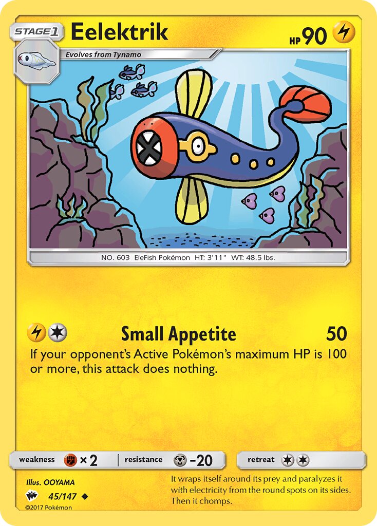 Eelektrik 045/169 — Burning Shadows (English Pokémon TCG card)
