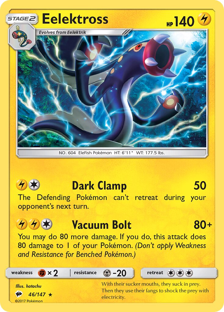Eelektross 046/169 — Burning Shadows (English Pokémon TCG card)