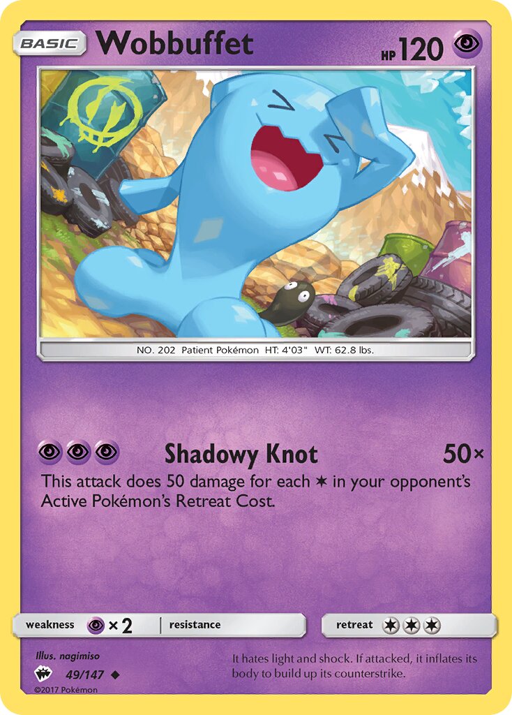 Wobbuffet 049/169 — Burning Shadows (English Pokémon TCG card)