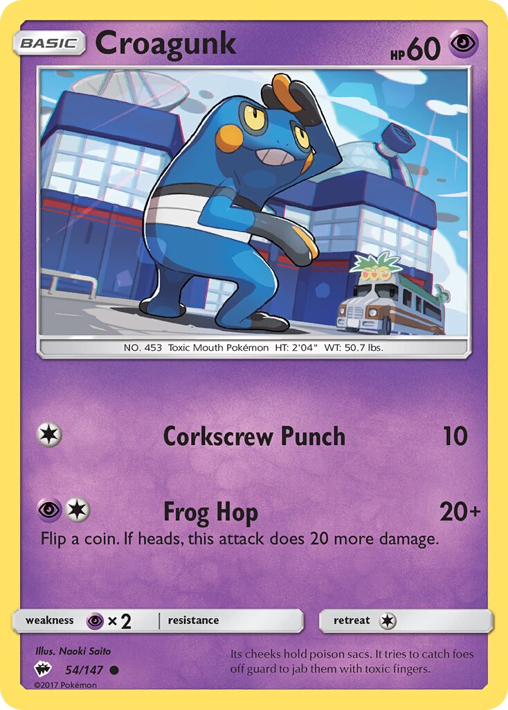 Croagunk 054/169 — Burning Shadows (English Pokémon TCG card)