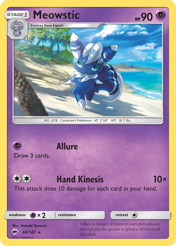 Meowstic 060/169 — Burning Shadows (English Pokémon TCG card)
