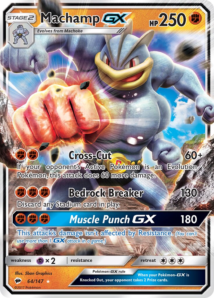Machamp-GX 064/169 — Burning Shadows (English Pokémon TCG card)