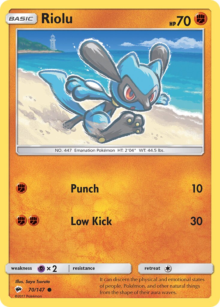 Riolu 070/169 — Burning Shadows (English Pokémon TCG card)