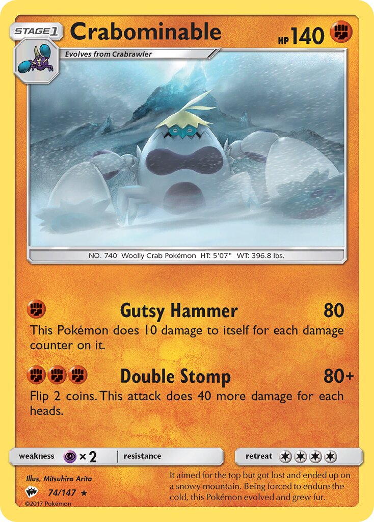 Crabominable 074/169 — Burning Shadows (English Pokémon TCG card)