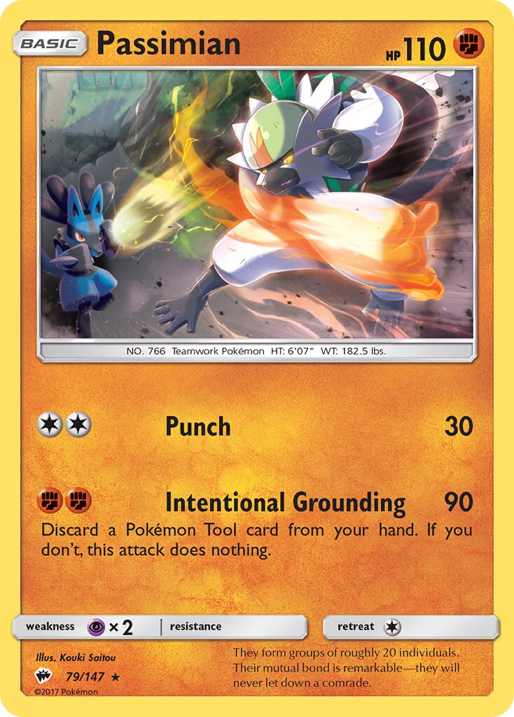 Passimian 079/169 — Burning Shadows (English Pokémon TCG card)