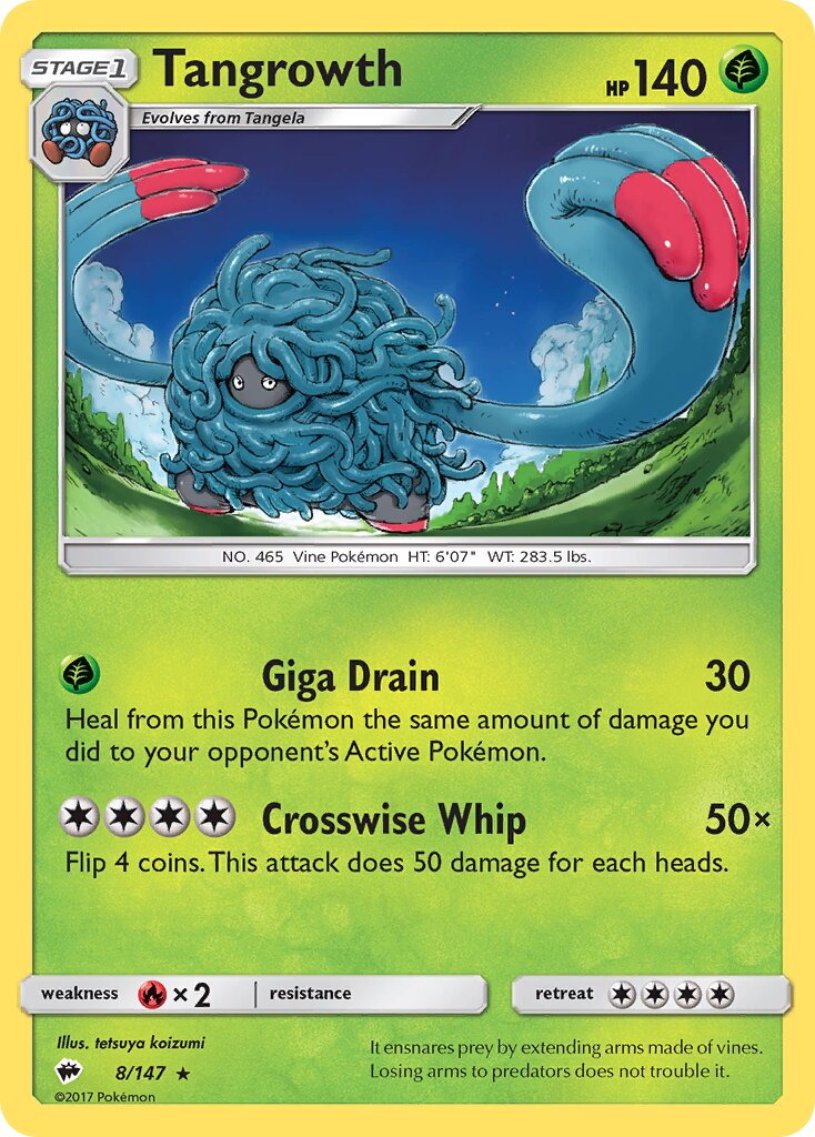 Tangrowth 008/169 — Burning Shadows (English Pokémon TCG card)