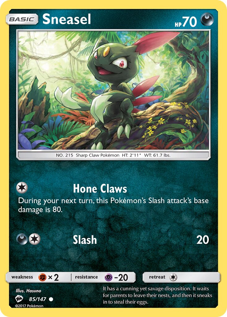 Sneasel 085/169 — Burning Shadows (English Pokémon TCG card)