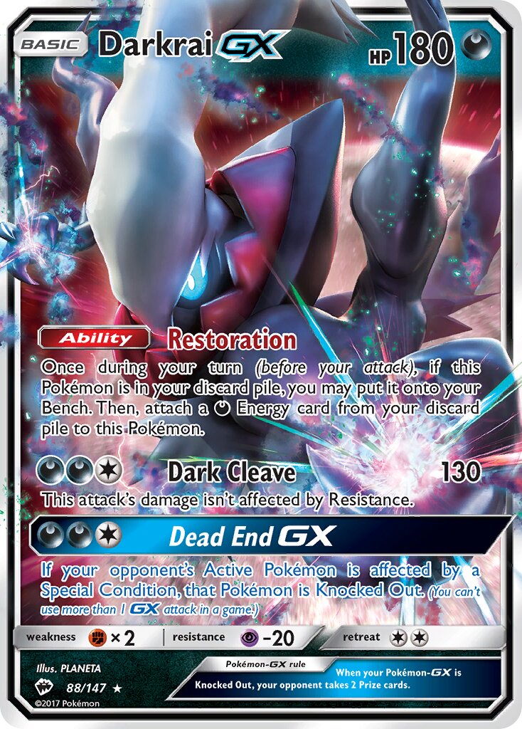 Darkrai-GX 088/169 — Burning Shadows (English Pokémon TCG card)