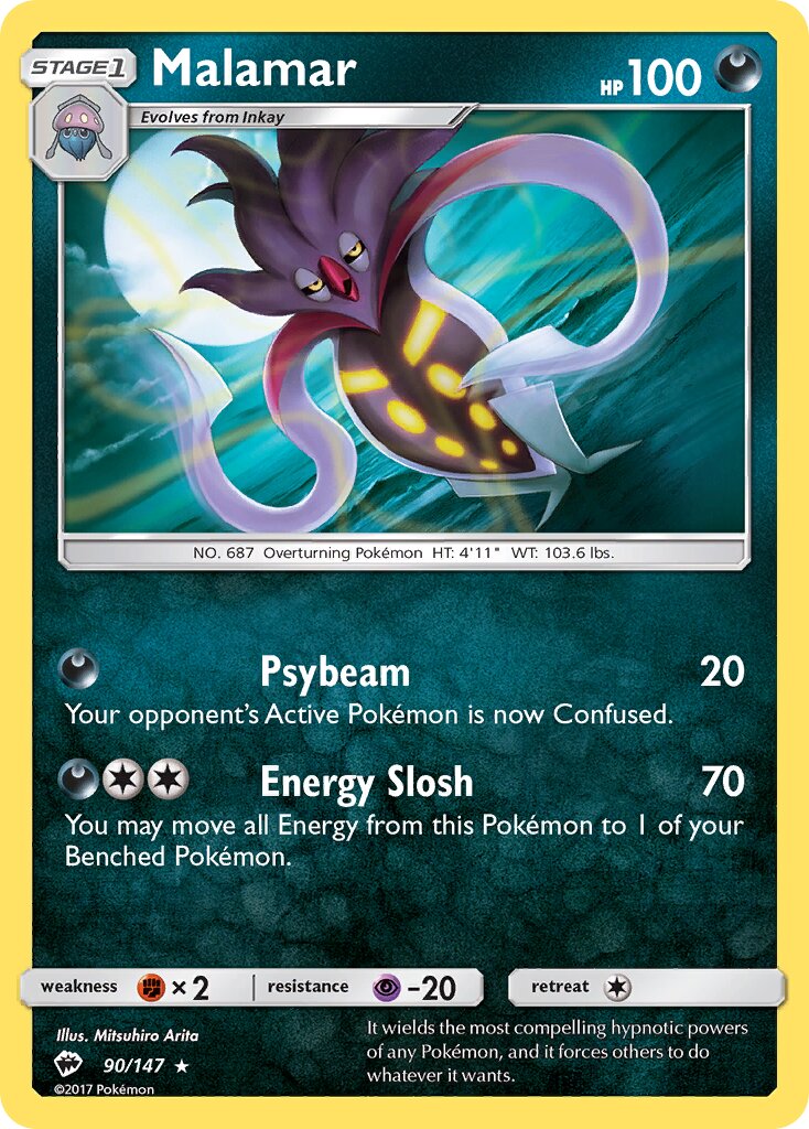 Malamar 090/169 — Burning Shadows (English Pokémon TCG card)