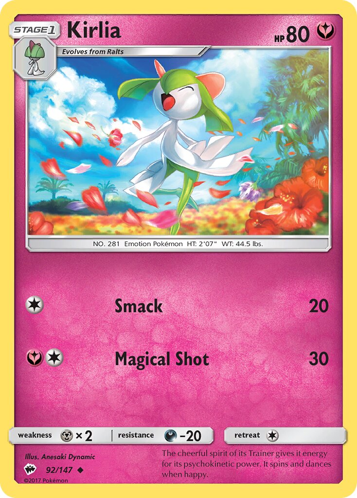 Kirlia 092/169 — Burning Shadows (English Pokémon TCG card)