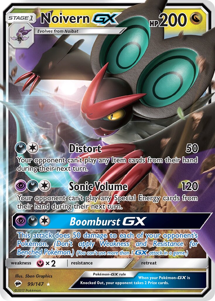 Noivern-GX 099/169 — Burning Shadows (English Pokémon TCG card)
