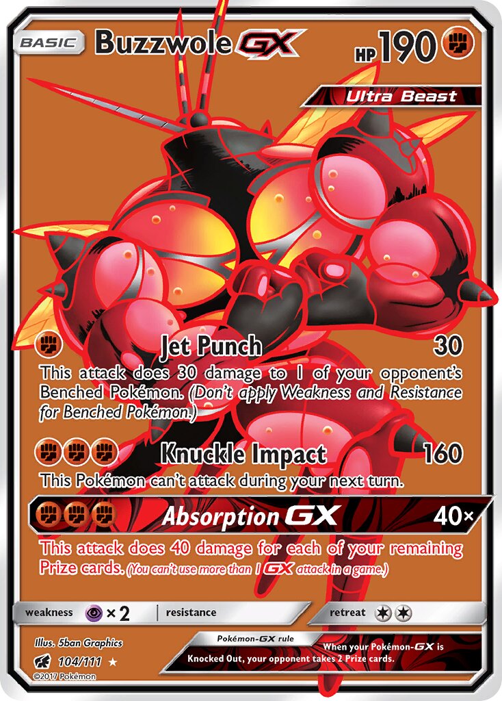Buzzwole-GX 104/125 — Crimson Invasion (English Pokémon TCG card)