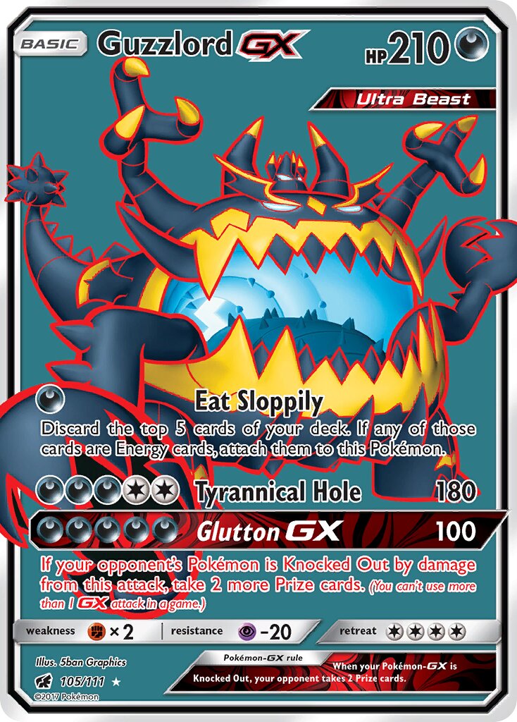 Guzzlord-GX 105/125 — Crimson Invasion (English Pokémon TCG card)